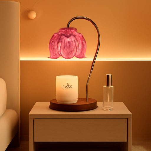 Pink Candle Warmer Lamp with Timer, Dimmable Candle Lamp Warmer, Birthday Gift Idea for Women Mom Who Have Everything, House Warming for New Home, Lotus Wax Melt Warmer for Jar Candles