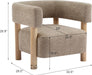 Low Profile BoucleFabric Accent Chair LightCamelTone