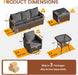 Patio Furniture Set with Swivel Rocking Chair, 6 Pcs Outdoor Couch