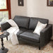 65" Faux Leather Loveseat - Black