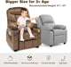 Kids Recliner Chair with Cup Holder, Adjustable Velvet Lounge Chair W/Footrest & Side Pockets for Children Boys Girls Room, Ergonomic Toddler Furniture Sofa, Kids Recliner (Brown)