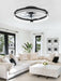 Low Profile Ceiling Fans with Lights and Remote, 20 Inch Flush Mount Ceiling Fan with Light, 3000K-6000K Dimmable Fandelier LED Fan Light, 6 Wind Speeds Black Ceiling Fans for Bedroom