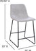 Reagan 24" Leathersoft Counter Height Stools with Footrest, Mid-Century Modern Bucket Style Dining Chairs, Set of 2, Light Gray