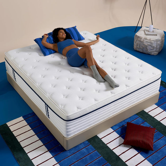 12 Inch Queen Size Mattress in a Box, Medium Firm Mattress of Cooling Gel Memory Foam & Individual Pocket Coils for Motion Isolation & Pressure Relief, Certipur‑Us Certified