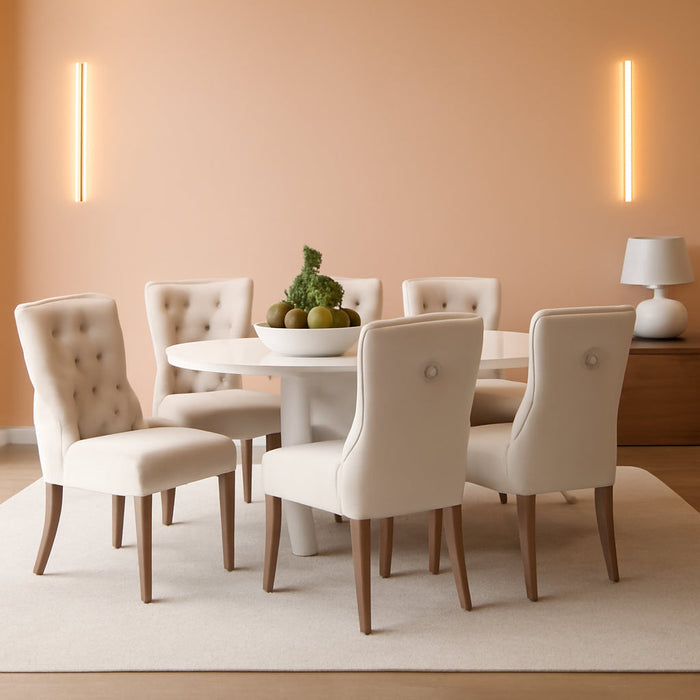 Velvet Dining Chairs Set of 6, Tall Back Side Chair, Modern