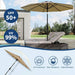 9FT Patio Umbrella 8 Sturdy Ribs Outdoor Table Umbrella, Tan