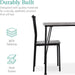 5-Piece Metal and Wood Indoor Modern Rectangular Dining Table Furniture Set for Kitchen, Dining Room, Dinette, Breakfast Nook W/ 4 Chairs - Gray
