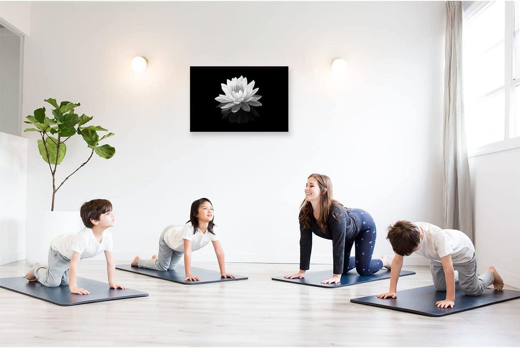 Zen Canvas Wall Art Lotus Flower Canvas Painting Black and White Floral Pictures Modern Meditation Frame Ready to Hang (Black and White Lotus Flower - 3, 8"X10"(20X25Cm))