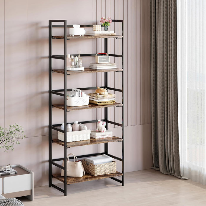 Folding FiveTier Bookshelf Plant Stand Fire SpaceSaving