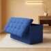 Ottoman Folding Storage Bench, 43X15X15 Inch, Foot Rest Stool for Living Room, Bedroom, Entryway, End of Bed - Multi-Functional Ottoman with Storage Navy Blue