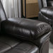 83.1 in Flared Arm Faux Leather Rectangle Manual Recliner 3-Seat Sofa In. Brown with Center Console and LED Light Strip