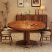 47" round Dining Table for 4, Farmhouse Kitchen Table, Walnut | Circle Dining Room Table Dinner Table, Kitchen Dining Room Furniture (Table Only)