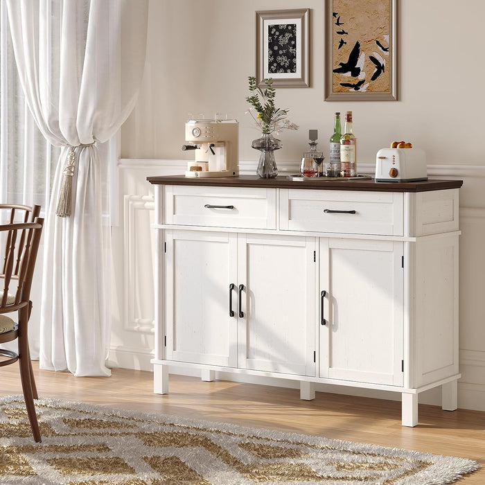 48-Inch Farmhouse Style Sideboard With Storage Drawers