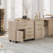 Portable Filing Cabinet Five Drawer Oakwood Finish