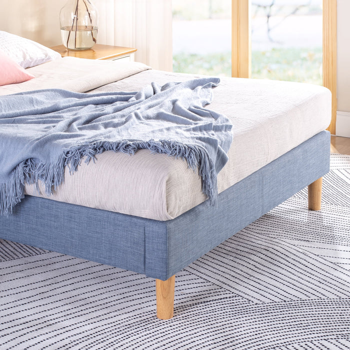 Lottie 43" Upholstered Platform Bed Frame, Blue Slate, Queen