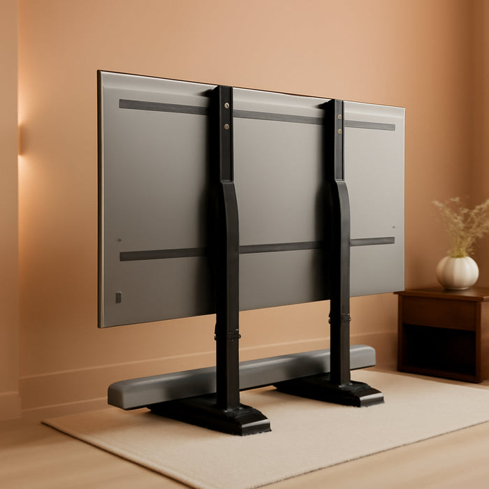 Table Top TV Stand with Height Adjustable TV Legs Replacement for Most 37-86 Inch Flat Curved Tvs,Steel TV Base Feet Holds up to 150 Lbs with Cable Management, Max VESA 800X600Mm Black