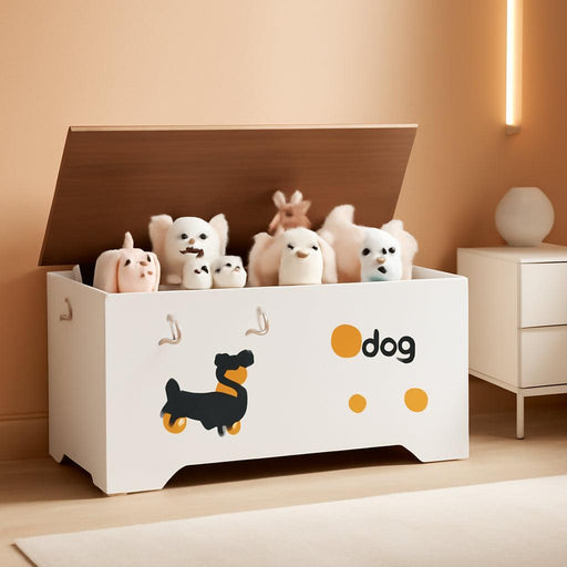 PremiumQuality Solid Wood Toy Box Storage WalnutFinish