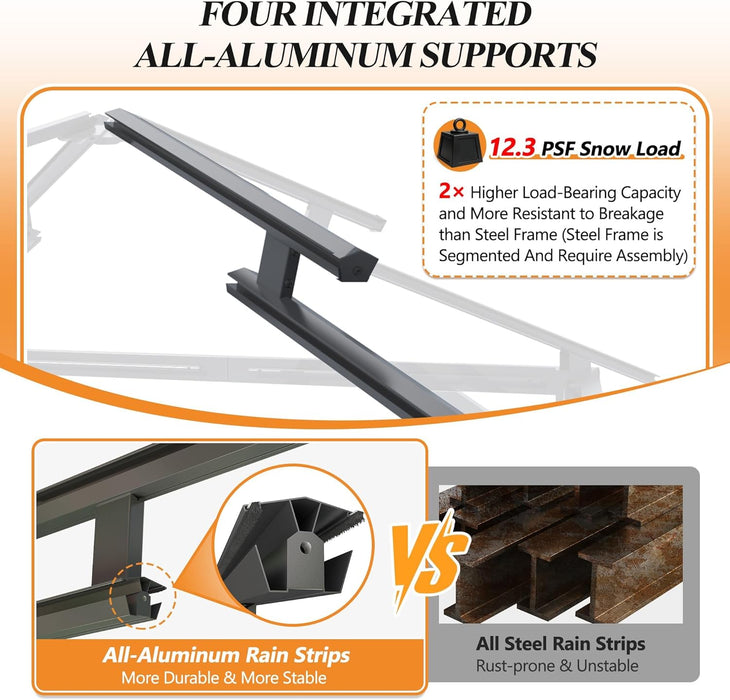 10' X 12' Outdoor Wooden Gazebo - Patio Hardtop Gazebo Permanent Wooden Pavilion with Galvanized Steel Double Roof, Wood Gazebos for Garden, Lawn, Poolside, Backyard Deck