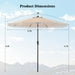 9Ft Patio Umbrella with Fringe, 2-Tier Outdoor Boho Umbrella with Tassels, Crank Handle, Push Button Tilt, Sun-Protective Canopy, 8 Ribs for Deck Backyard Poolside