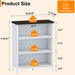 Three Tier TwoTone SolidWood Bookshelf WhiteOak Storage