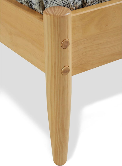 Mid-Century Panel Bed - Queen Size - Scandinavian Oak Finish