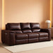 Alessandro Contemporary Leather Power Reclining Sofa with Adjustable Headrest, Red