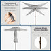 10FT Outdoor Patio Umbrella, 2 Tiers Market Table Umbrella with 8 Sturdy Ribs, Push Button Tilt and Crank, UPF50+ UV Protection for Deck, Pool, Garden and Backyard