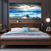 Wall Art for Living Room Large Wall Decor for Office Modern Bedroom Wall Decor Blue Beach Sun Ocean Landscape Canvas Prints Wall Paintings Seascape Framed Pictures Artwork Home Decor 40X20