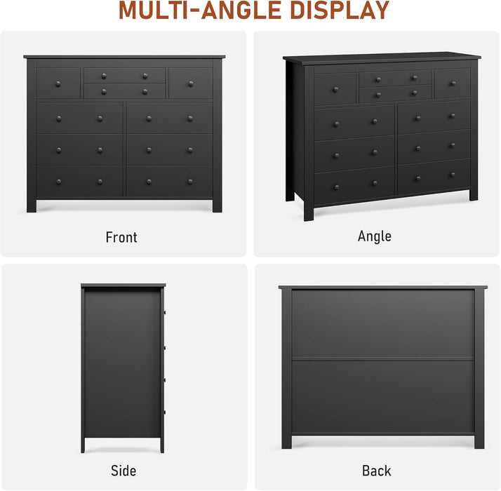 10 Drawers Dresser for Bedroom,Modern Wooden Chest of Drawers with Natural Texture, Sturdy and Stable Storage Organizer for Living Room, Entryway, Home Office