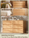 Modern 54" Wide 6 Drawers Dresser with Curved Profile Design,Oak