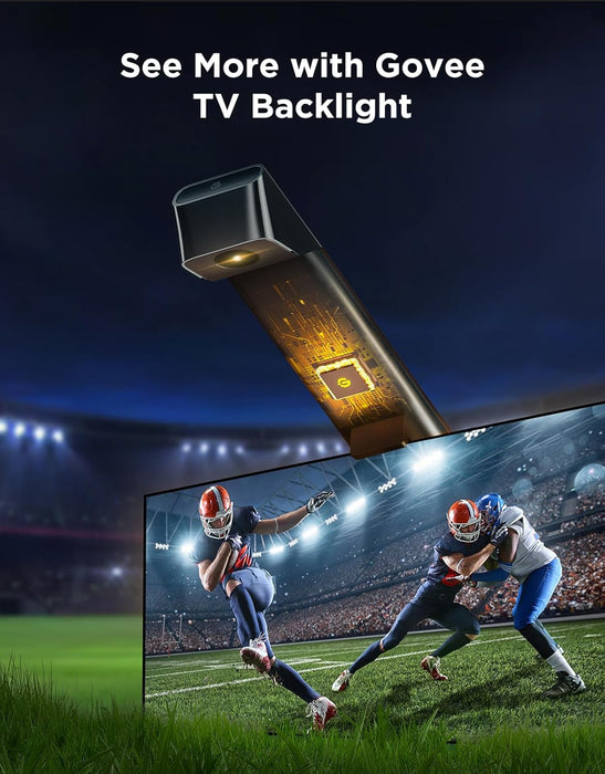 TV Backlight 3 Lite with Fish-Eye Correction Function Sync to 55-65 Inch Tvs, 11.8Ft RGBICW Wi-Fi LED Strip Lights with Camera, 4 Colors in 1 Lamp Bead, Voice and APP Control, Adapter