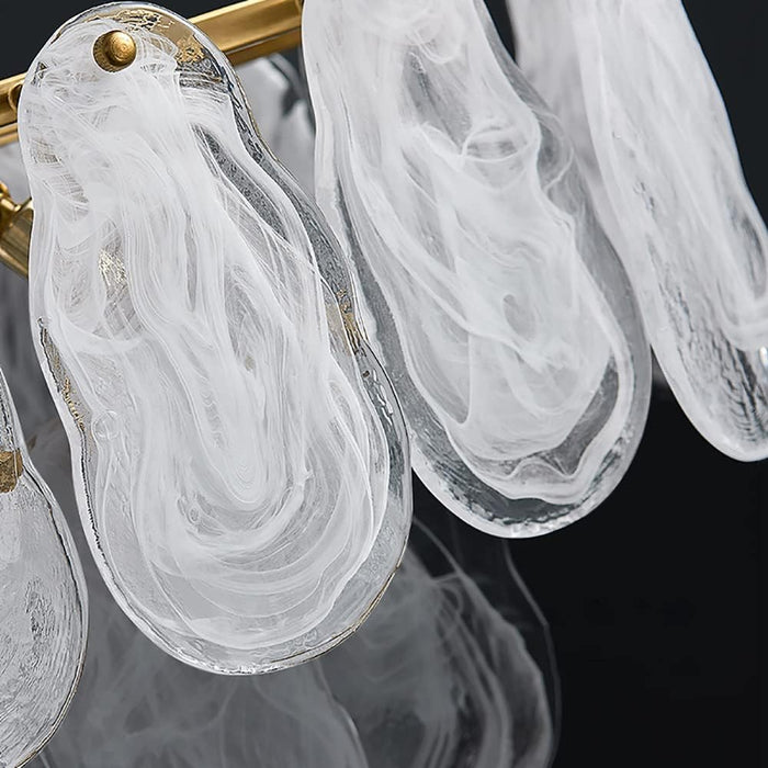 Gold Multi-Tier Lantern Pendant Lighting,Cloud Glass Metal Kitchen Island Chandeliers Hanging Ceiling Light Fixtures