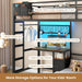 Twin Over Twin Bunk Bed WithDeskIntegrated LEDLighting