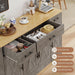 53.4" Buffet Cabinet, Kitchen Storage Sideboard, Gray