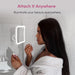 Rechargeable 10X Magnifying Mirror with 3 LED Light Settings, Dimmable Touch Light, Cordless, Locking Suction Mount, Lighted Mirror for Bathroom or Travel, Mira 2 (White)