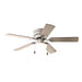 44 Inch Hugger Indoor Ceiling Fan with Light Kit, Satin Nickel, 5 Blades, Reverse Airflow