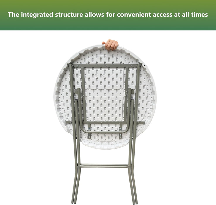 32 Inch White Ultralightweight Folding Table Outdoor