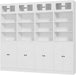 85.5 Inch Tall Bookshelf with Doors - 7 Tier Bookcase with Glass Doors and Drawer, 23.6" Wide Storage Cabinet with Open Shelves for Living Room, White Book Shelf for Home Office, Study (AAAA)