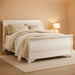 Signature Design by Ashley Anarasia Traditional Queen Sleigh Bed with Metal Slats, Foundation or Box Spring Needed, White
