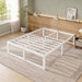 14 Inch Queen Metal Bed Frame, 4000LBS Heavy Duty Support, White