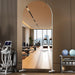 79" X 32" Arched Rolling Home Gym Mirror with Wheels, 360° Swivel Body Mirror with HD Tempered Glass, Large Floor Mirror for Yoga Room, Dance Studio, Bedroom & Home Gym