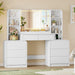 62" Makeup Vanity Desk with HD Lighted Mirror & Charging Station, White | 8 Drawers & Open Shelves, 3 Lighting Modes & Adjustable Brightness, Large Modern Dressing Table for Women & Girls