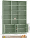 82.3" Triple Wide Bookshelf, Tall Bookcase with 4 Doors, Green