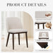 Upholstered Dining Chairs Set of 6, Modern Dining Room Chairs, Fabric Kitchen Chairs with Wood Legs, Beige