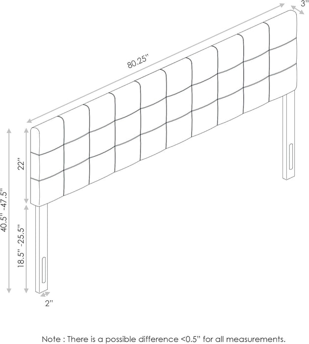 Fb17038K-Bk Headboard, King, Black