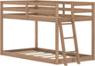 Twin Over Twin Low Bunk Bed OakEmbossedPecanFinish