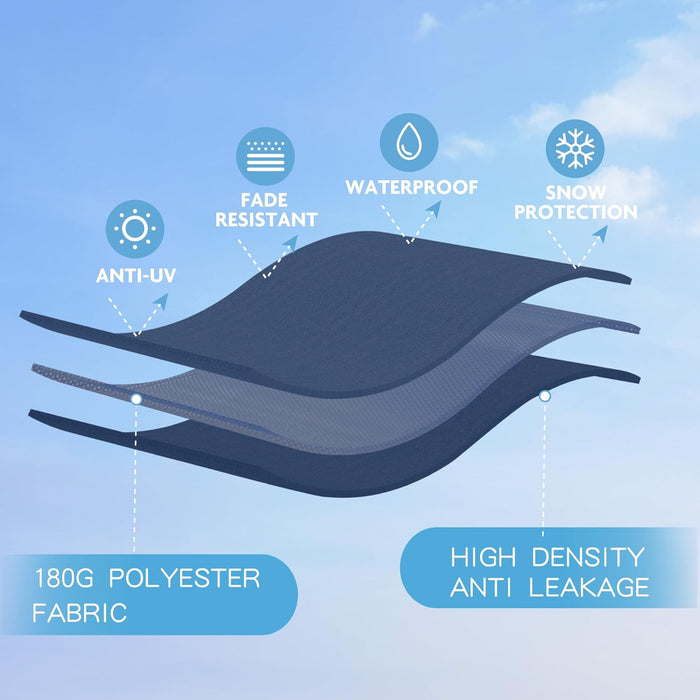 15 Ft Rectangular Patio Umbrella with Base Included, Large Double-Sided Outdoor Table Umbrella with Crank, 1.9" Pole UPF 50+ UV Resistant for Pool Deck Backyard Garden, Navy Blue
