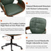 Mid Century Modern Desk Chair, Faux Leather Office Chair with Walnut Finish