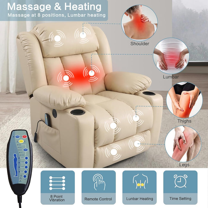 Power Lift Recliner with Massage, Heat, and USB