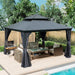 12x12 Feet Grey Hardtop GazeboSystem Weatherproof Roof